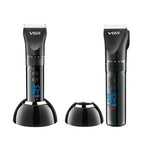 VGR V-049 Tondeuse à Cheveux Professionnelle Rechargeable avec Socle – Affichage LED – Lame Acier Inox et Titanium