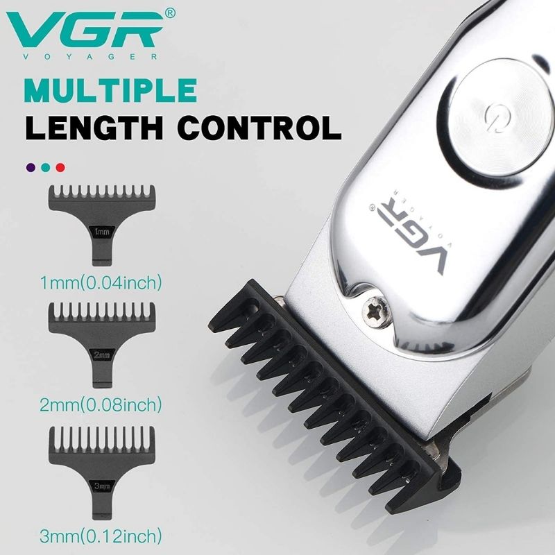 VGR V-071 Tondeuse à Cheveux Professionnelle Rechargeable - Lame Acier Trempé au Carbone
