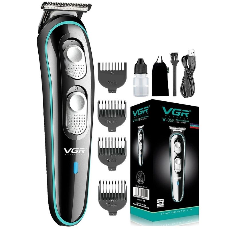 VGR V-055 Tondeuse à Cheveux Professionnelle Rechargeable - Lame Acier Trempé au Carbone