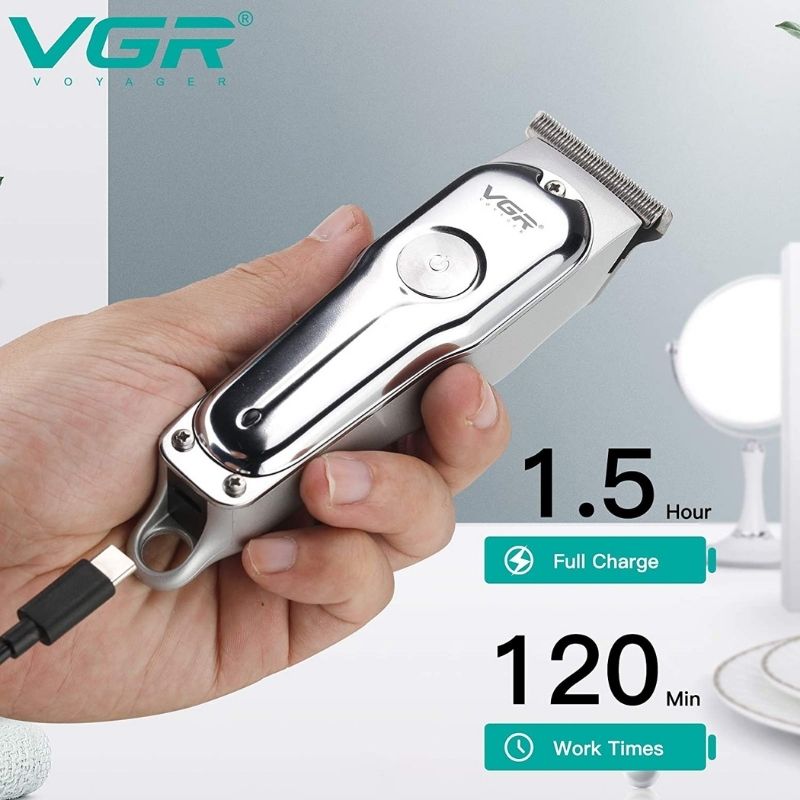 VGR V-071 Tondeuse à Cheveux Professionnelle Rechargeable - Lame Acier Trempé au Carbone