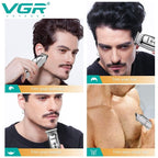 VGR V-071 Tondeuse à Cheveux Professionnelle Rechargeable - Lame Acier Trempé au Carbone