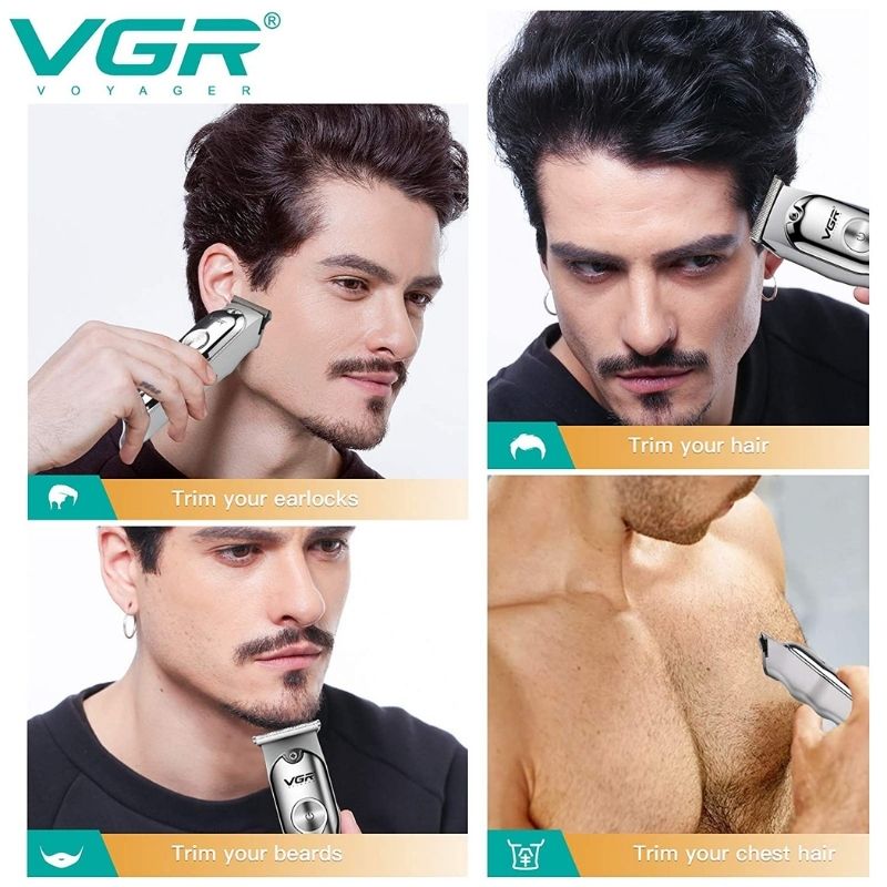 VGR V-071 Tondeuse à Cheveux Professionnelle Rechargeable - Lame Acier Trempé au Carbone