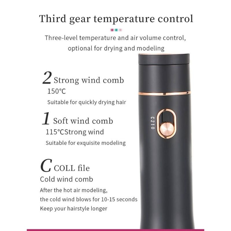 VGR V-559 Sèche-Cheveux Professionnel Volumateur - Peigne Nylon à Chaud et à Froid - Fer à friser - Lisseur à Cheveux - Bigoudi - Peigne à Air Chaud A Thermostat