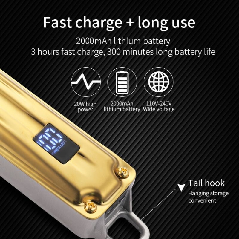 VGR V-140 Tondeuse à Cheveux Professionnelle De Luxe Rechargeable- Affichage Digital