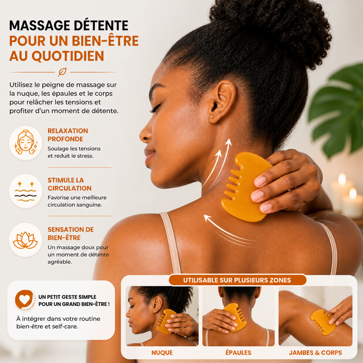 Peigne Massage Cuir Chevelu & Détente – Stimulation Pousse Cheveux & Relaxation