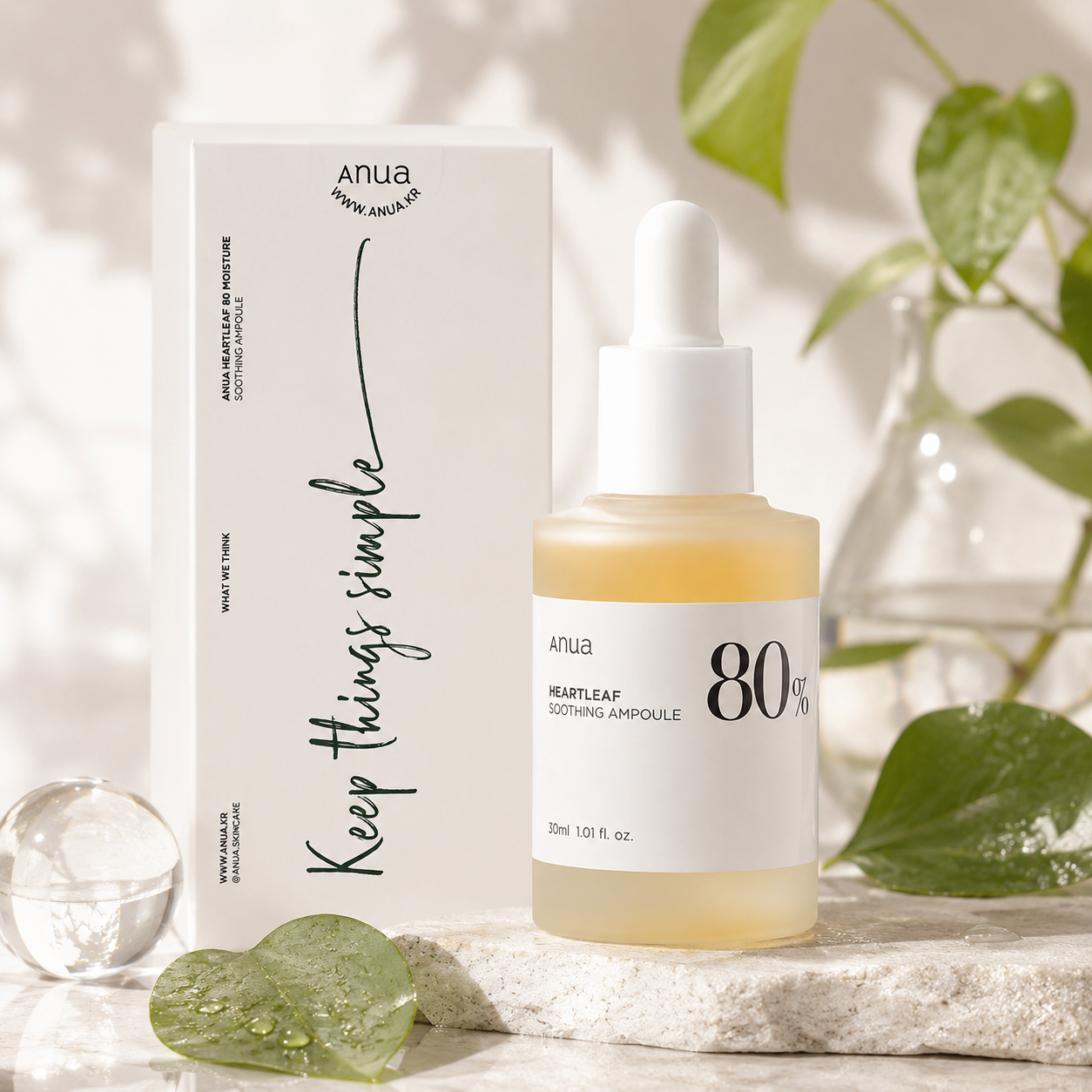 ANUA Heartleaf 80% Moisture Soothing Ampoule – Sérum Apaisant Hydratation Intense