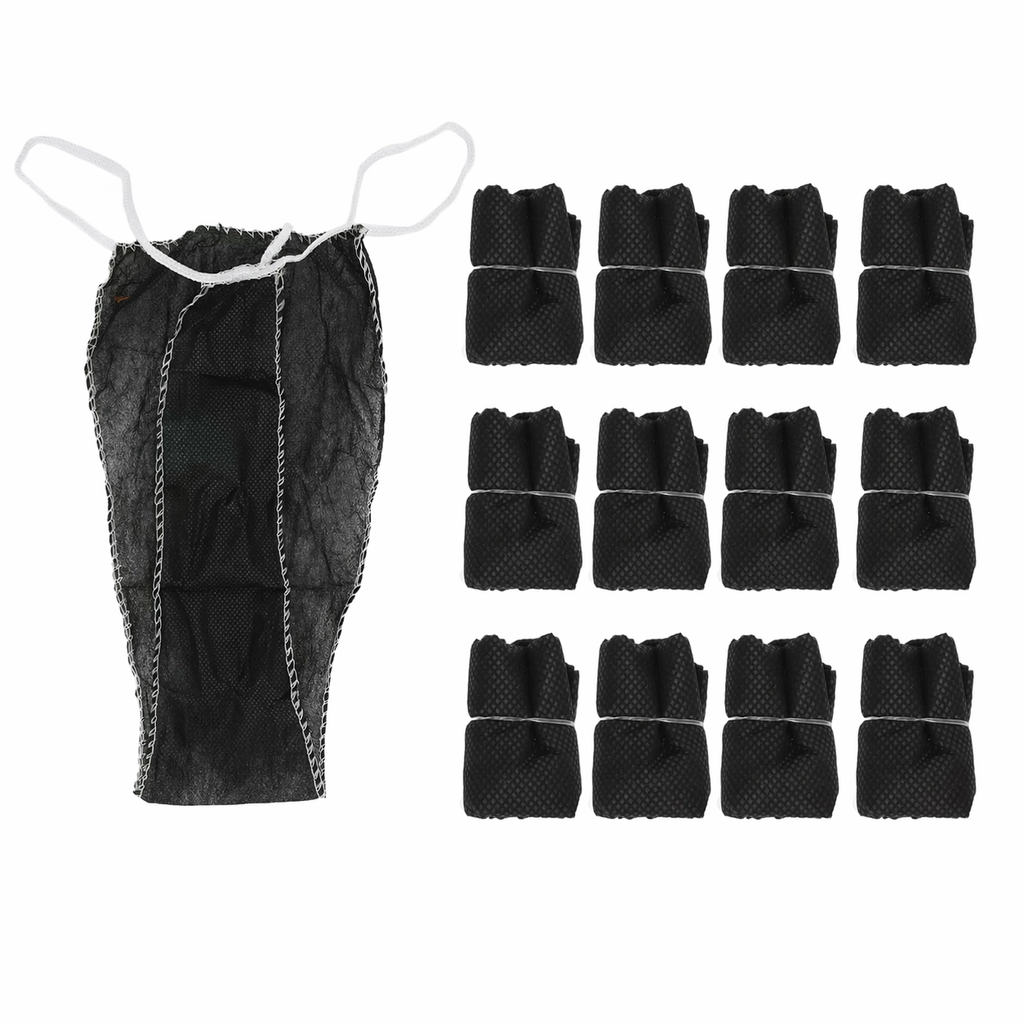 Lot de 50 Culottes String Jetables Noires – Sous-Vêtements Spa & Soins Esthétiques