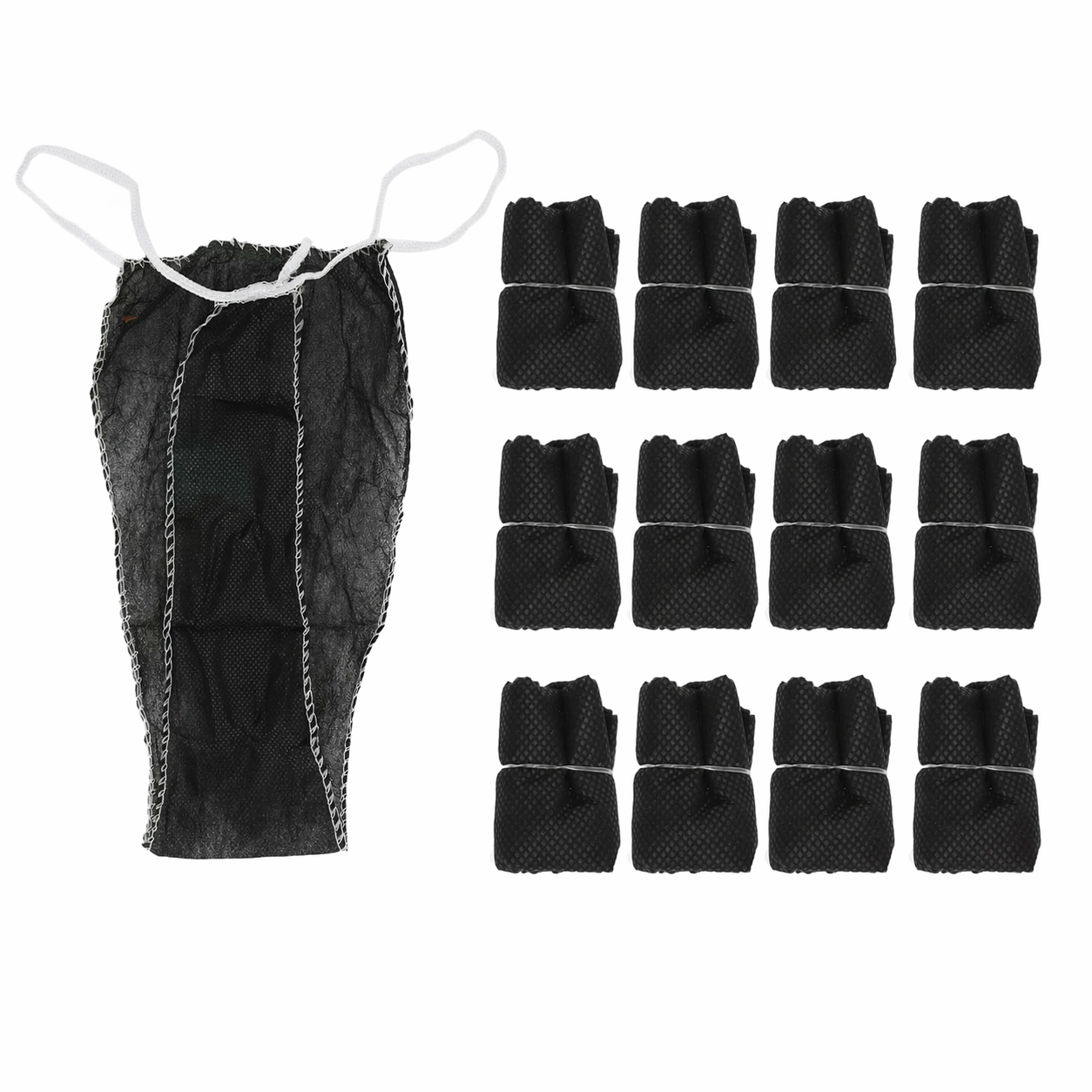 Lot de 50 Culottes String Jetables Noires – Sous-Vêtements Spa & Soins Esthétiques