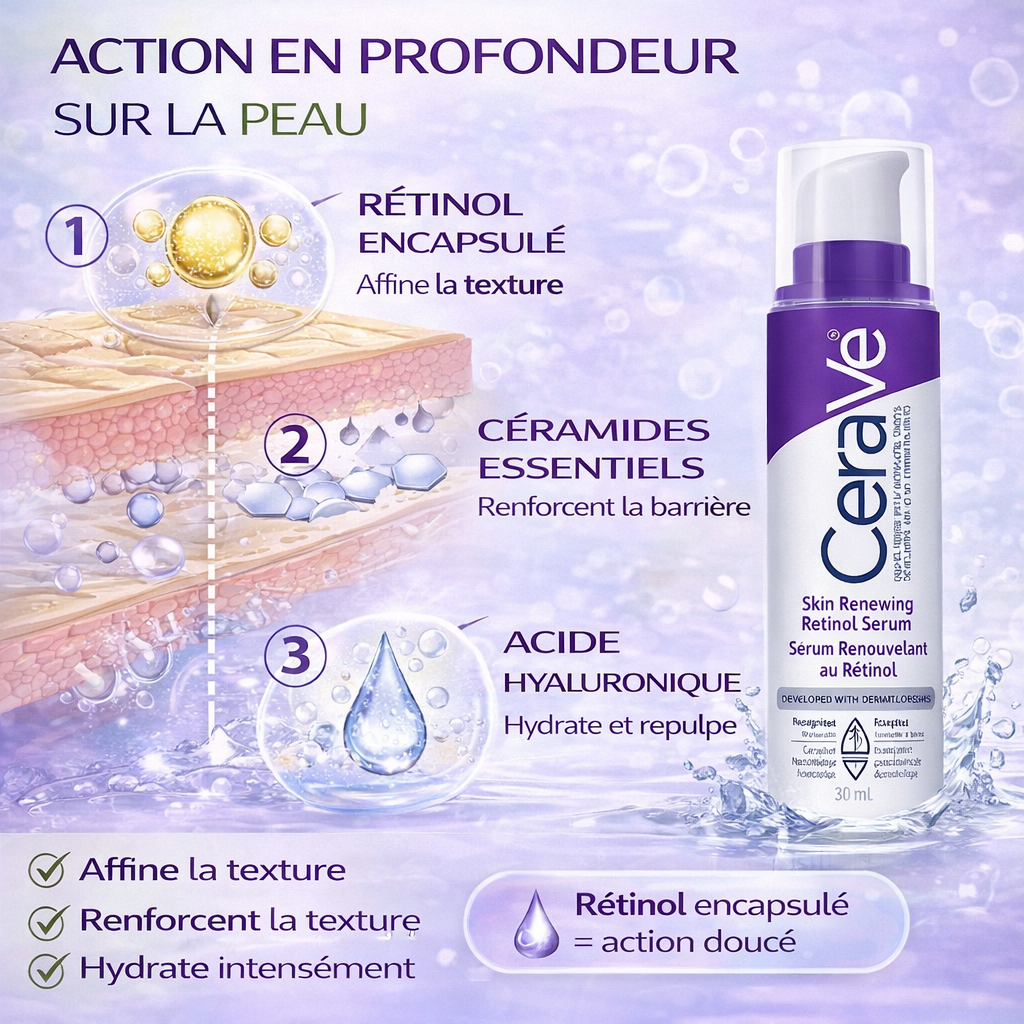 CeraVe Sérum Rétinol Rénovateur – Lisse & Améliore la Texture – Anti-Âge 30ml