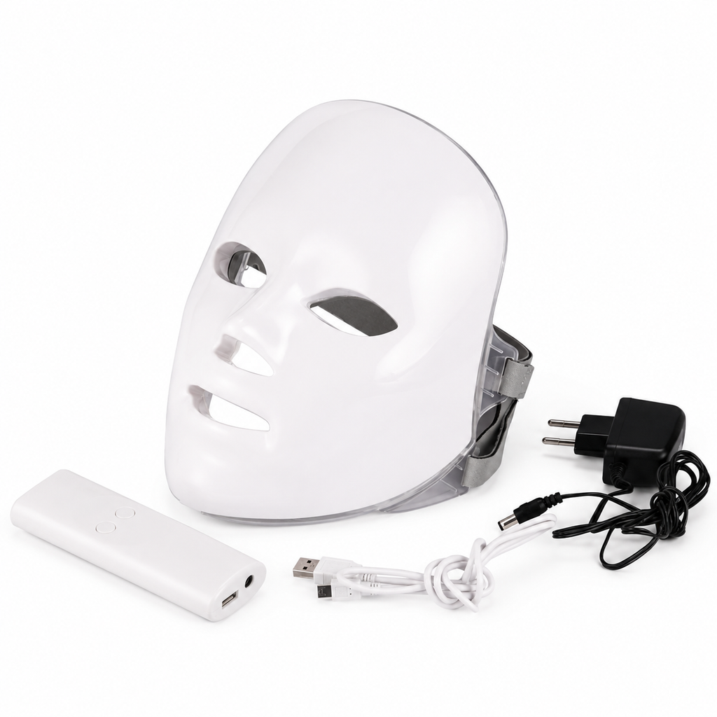 Masque LED Visage 7 Couleurs – Luminothérapie Anti-Âge avec Télécommande