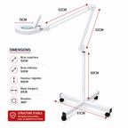 Lampe Loupe LED Professionnelle sur Pied à Roulettes – Grossissement jusqu’à 10X pour Esthétique et Soins