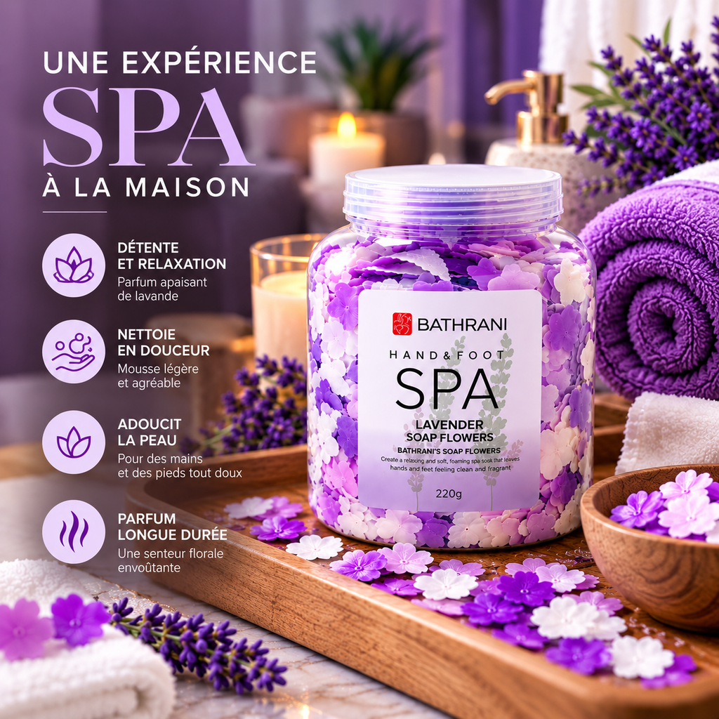 BATHRANI Fleurs de Savon Spa Lavande Mains & Pieds 220 g