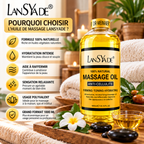LANSYADE Huile de Massage Corps Anti-Cellulite 1000 ml – Raffermissante & Hydratante