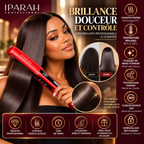 IPARAH Nano Titanium P-108 – Lisseur Professionnel à Plaques Larges 43 mm avec Écran Digital – Rouge