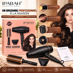 IPARAH P-350 – Sèche-Cheveux Professionnel Ionique 2200W, Moteur AC, 2 Vitesses, 3 Températures, Noir & Or Rose