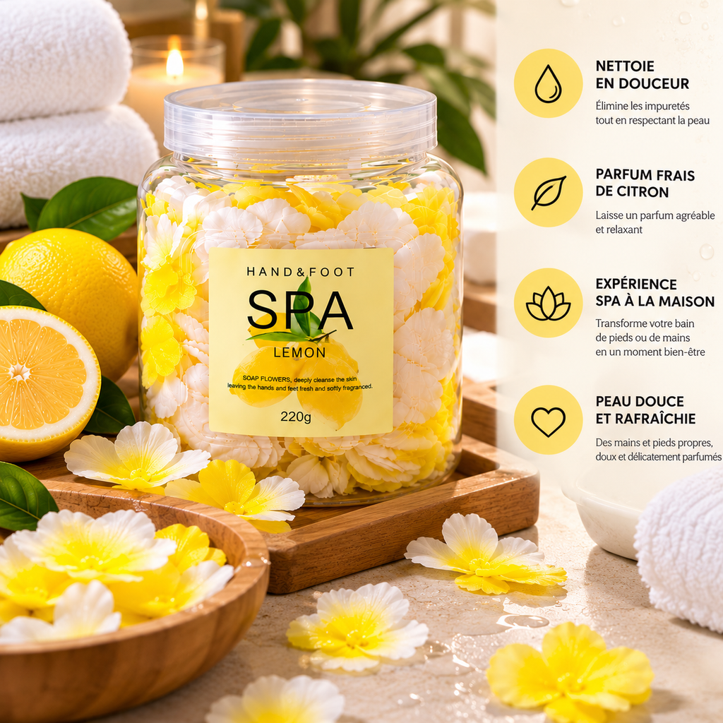 Fleurs de Savon Spa au Citron Mains & Pieds – Lemon Soap Flowers – 220 g / 800 g