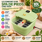 Bain de Pieds Électrique Pliable 10L – Spa Chauffant 500W avec Bulles et Rouleaux de Massage – Vert Sauge