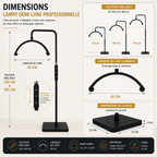Lampe LED Demi-Lune sur Pied pour Esthéticienne – Éclairage Réglable Professionnel Lash & Beauté