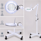 Lampe Loupe LED Professionnelle sur Pied à Roulettes – Grossissement jusqu’à 10X pour Esthétique et Soins