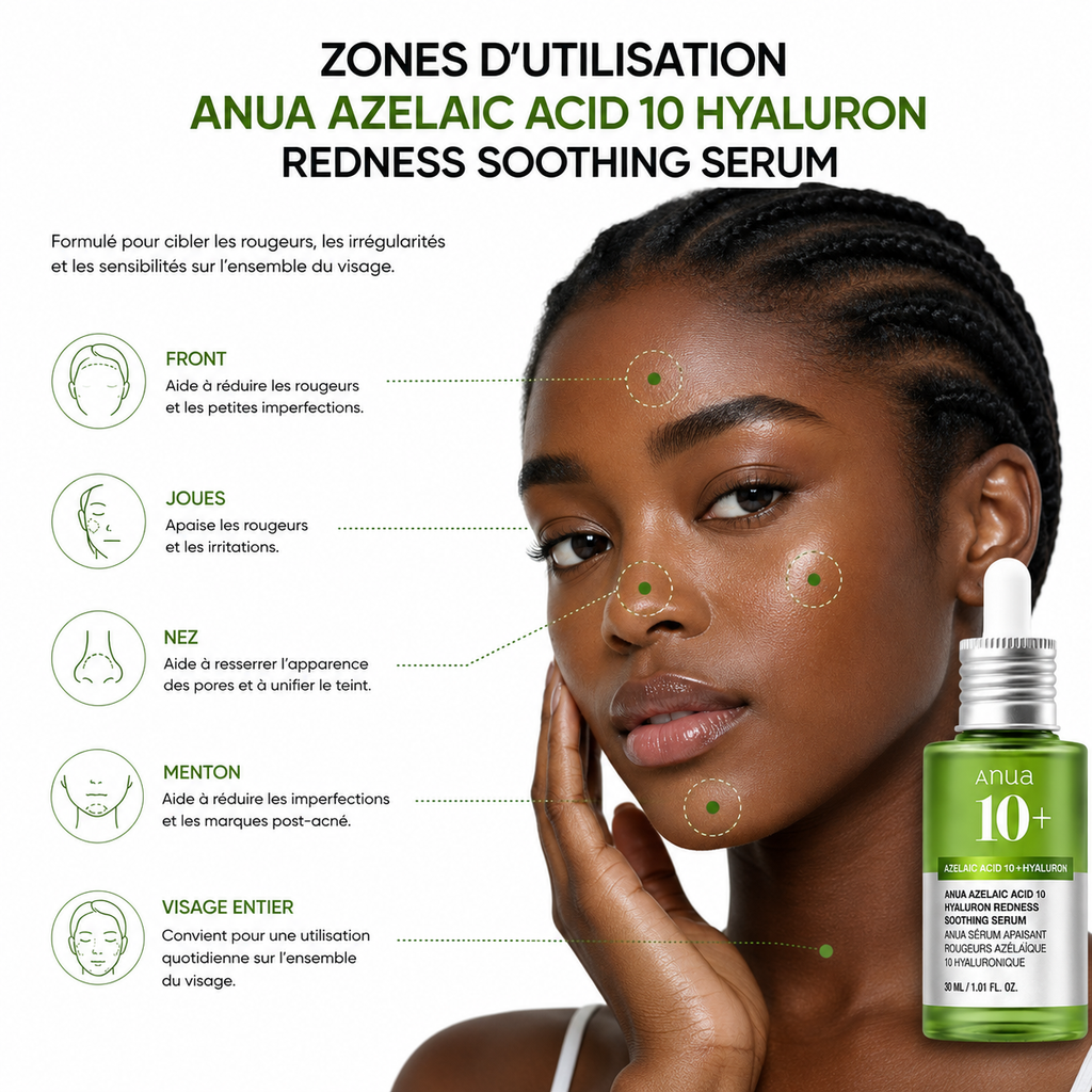 ANUA Azelaic Acid 10 Hyaluron Redness Soothing Serum – Sérum Apaisant Anti-Rougeurs