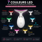 Appareil de Massage Visage LED & EMS 7 Couleurs – Outil Beauté Électrique Éclat & Détente (Blanc / Noir / Rouge)