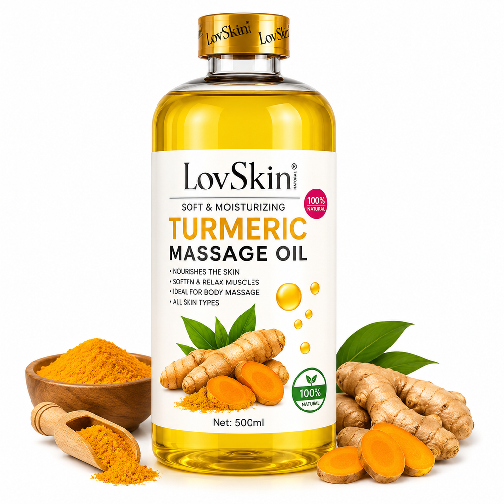 Huile De Massage Curcuma (Turmeric Massage Oil) LovSkin – 500 ml