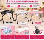 Table De Manucure Professionnelle Pliante Avec Aspirateur À Ongles Intégré, Repose-Mains, Roulettes Et Sac De Transport