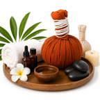 Balle de Massage aux Herbes Thaïlandaise 200g – Rituel Spa Relaxant & Chauffant Corps
