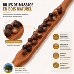 Bâton de Massage en Bois à Billes – Relaxation Musculaire & Anti-Tensions Corps