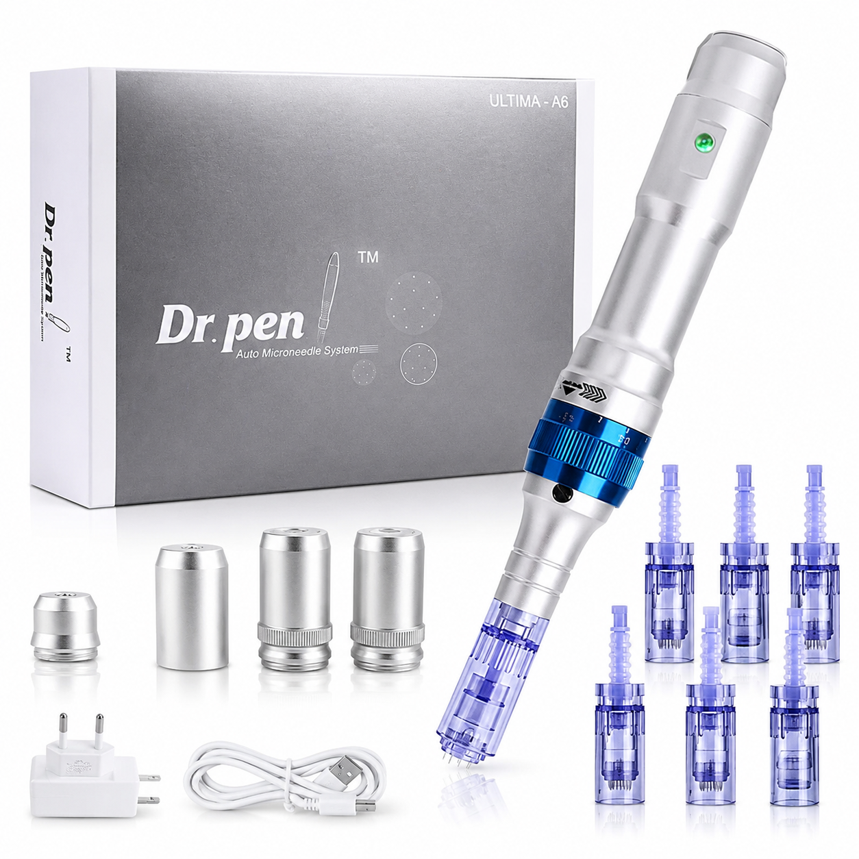 Stylo Dermapen A6 Professionnel Rechargeable Sans Fil – Microneedling, BB Glow, Nano Needling & Maquillage Permanent