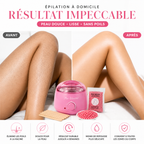 Kit Épilation Complet Chauffe-Cire – Appareil + Perles + Spatules (Rose)