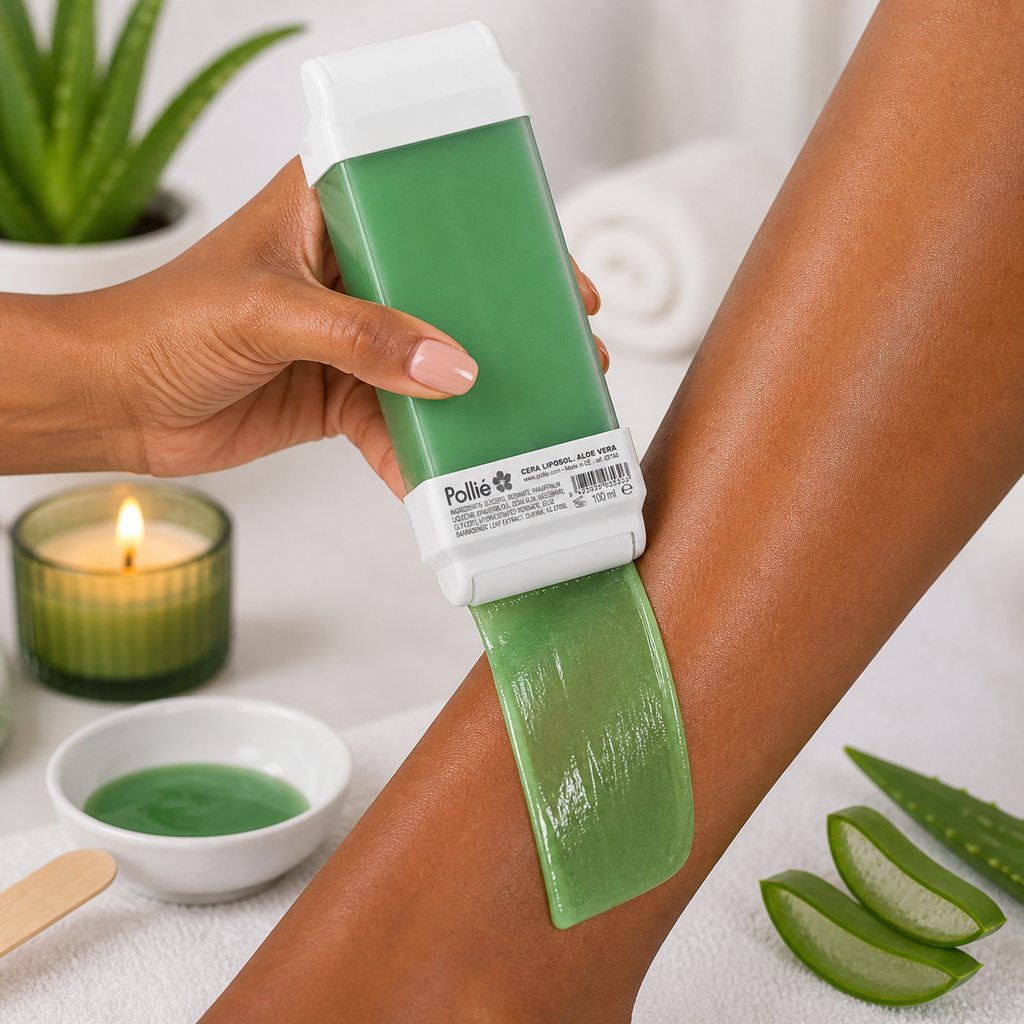 Cartouche de Cire Dépilatoire Aloe Vera 100ml – Épilation Douce & Apaisante (Roll-On Professionnel)