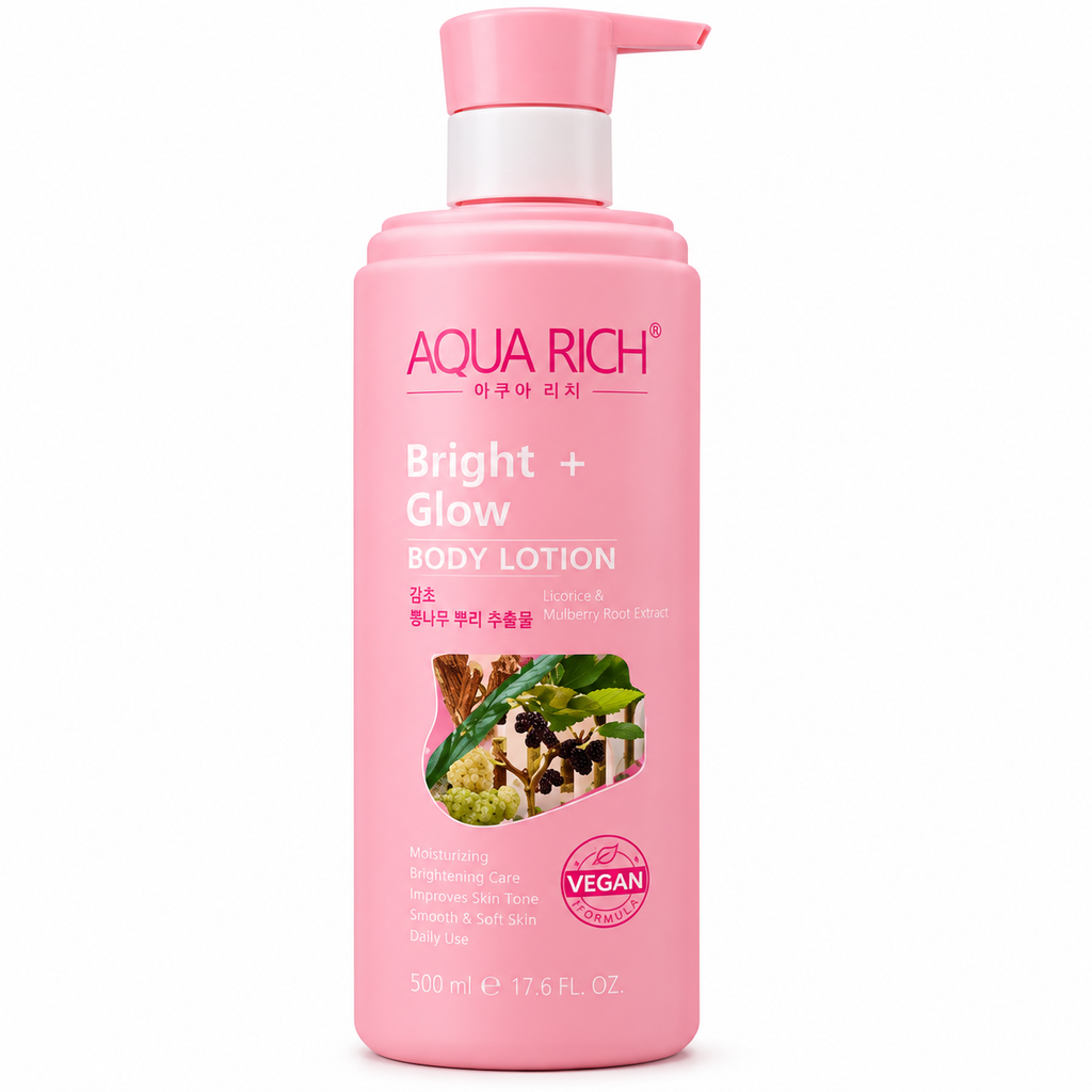 AQUA RICH Bright + Glow Body Lotion – Lait Corps Éclat Réglisse & Mûrier