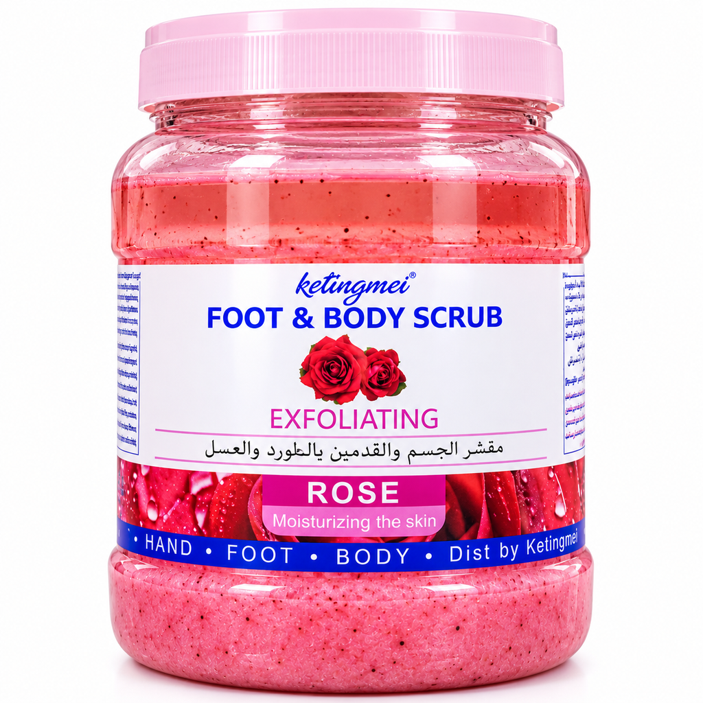 Ketingmei Foot & Body Scrub Rose – Gommage Exfoliant Corps, Pieds & Mains