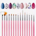 15 Pièces - Brosse Pinceau Ongle Décor Liner Nail Art