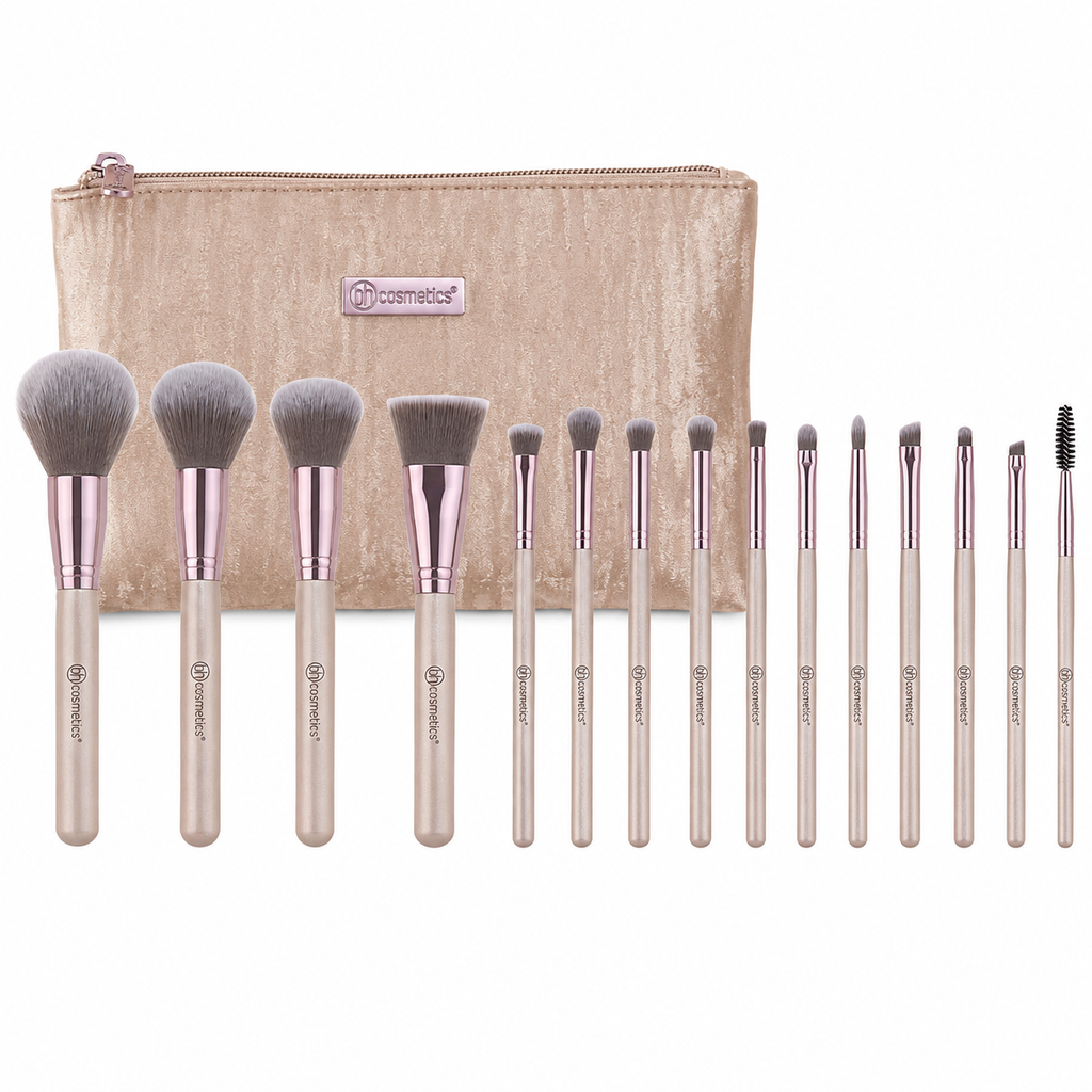 BH Cosmetics Lavish Elegance – Set de 15 Pinceaux Maquillage avec Trousse