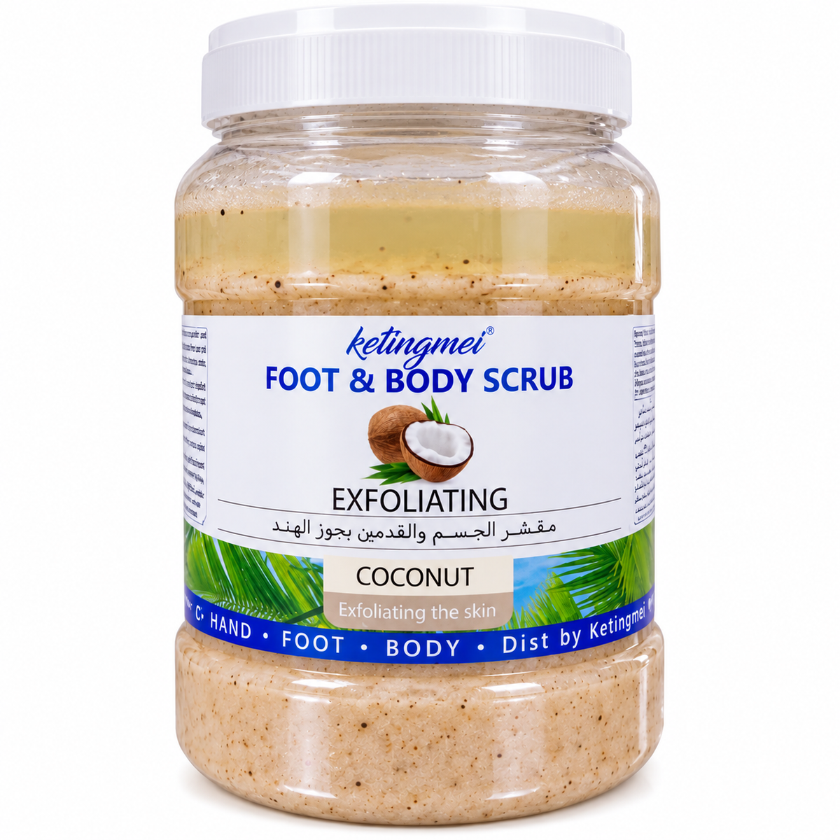 Ketingmei Foot & Body Scrub Coconut – Gommage Exfoliant Coco Corps, Pieds & Mains