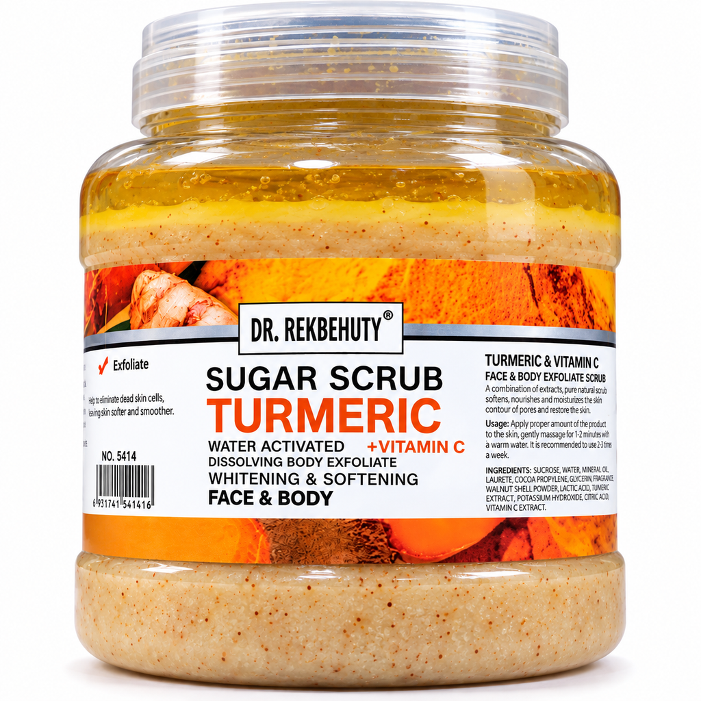 DR. REKBEHUTY Gommage au Sucre Curcuma & Vitamine C – Visage & Corps