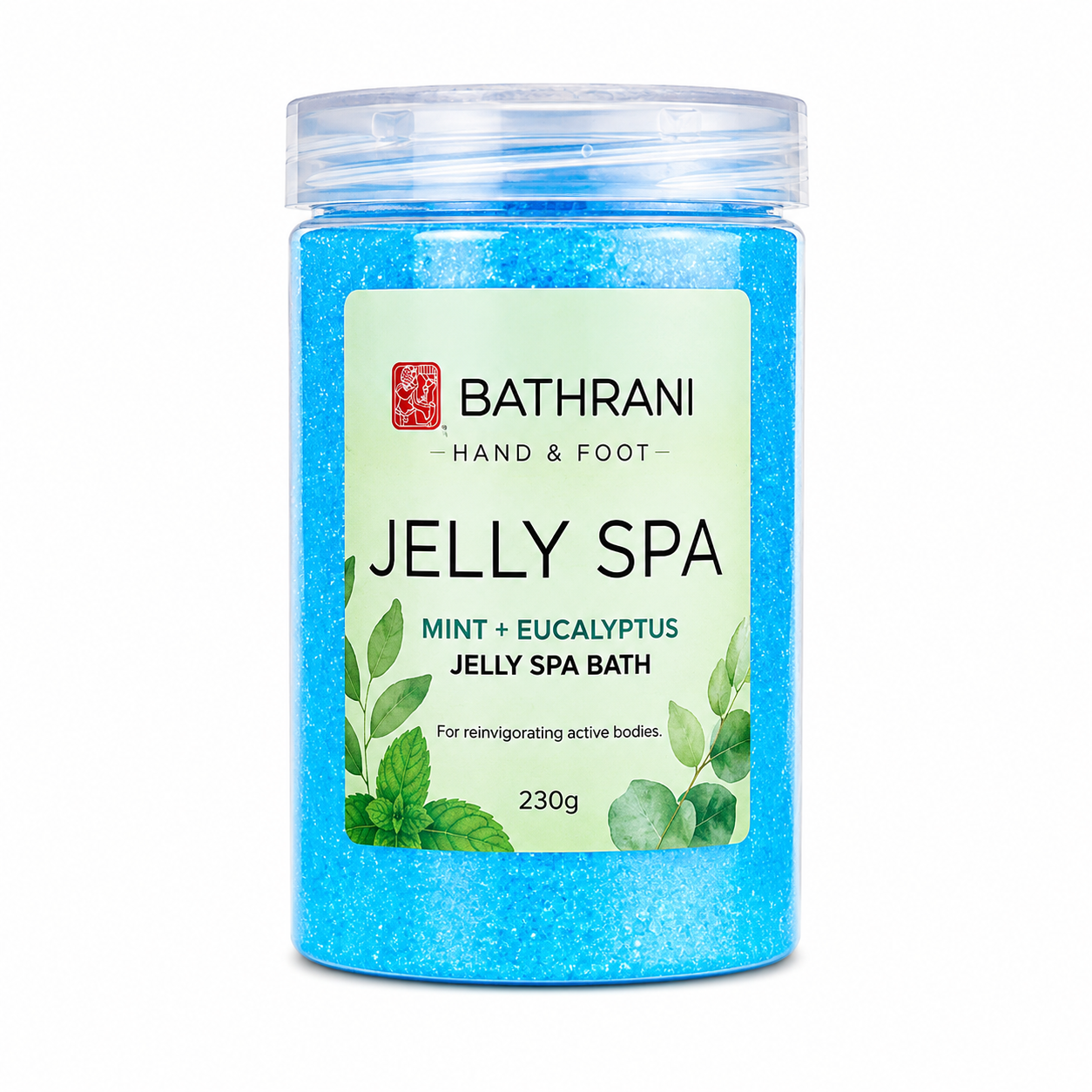 Bathrani Jelly Spa Bath – Mint + Eucalyptus | Bain de Pieds En Gelée Rafraîchissant 230 g