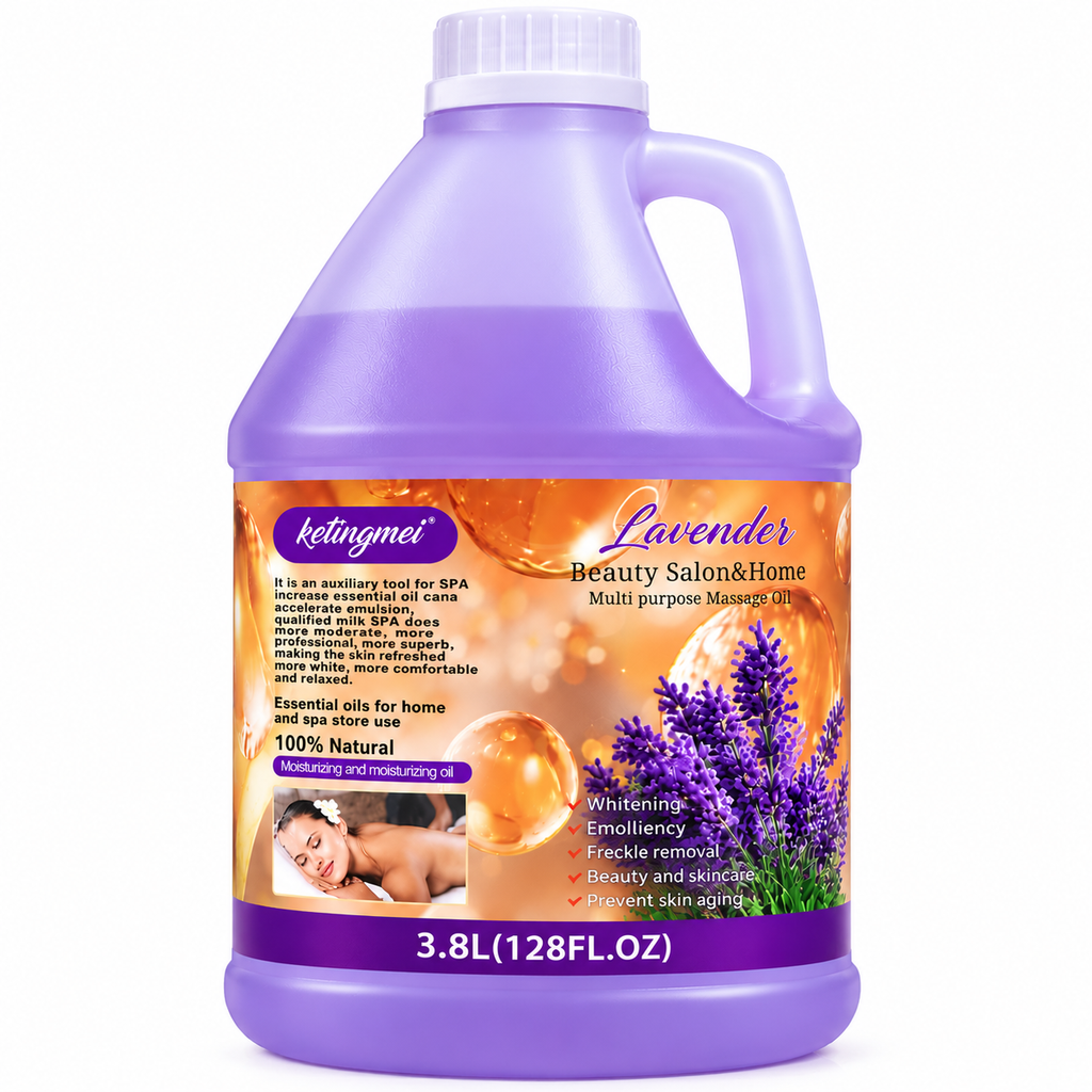 Ketingmei Huile de Massage Corps à la Lavande – Grand Format 3,8 L