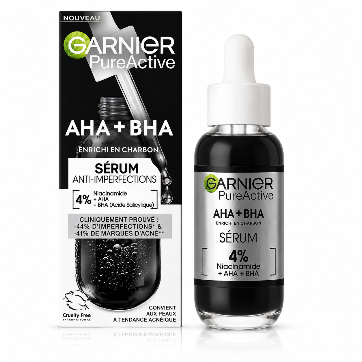 Garnier Pure Active Sérum Anti-Imperfections AHA + BHA au Charbon – 30 ml