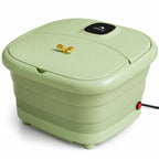 Bain de Pieds Électrique Pliable 10L – Spa Chauffant 500W avec Bulles et Rouleaux de Massage – Vert Sauge