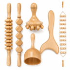 Kit Professionnel de Madérothérapie en Bois de Hêtre – 6 Pièces pour Massage & Modelage Corporel