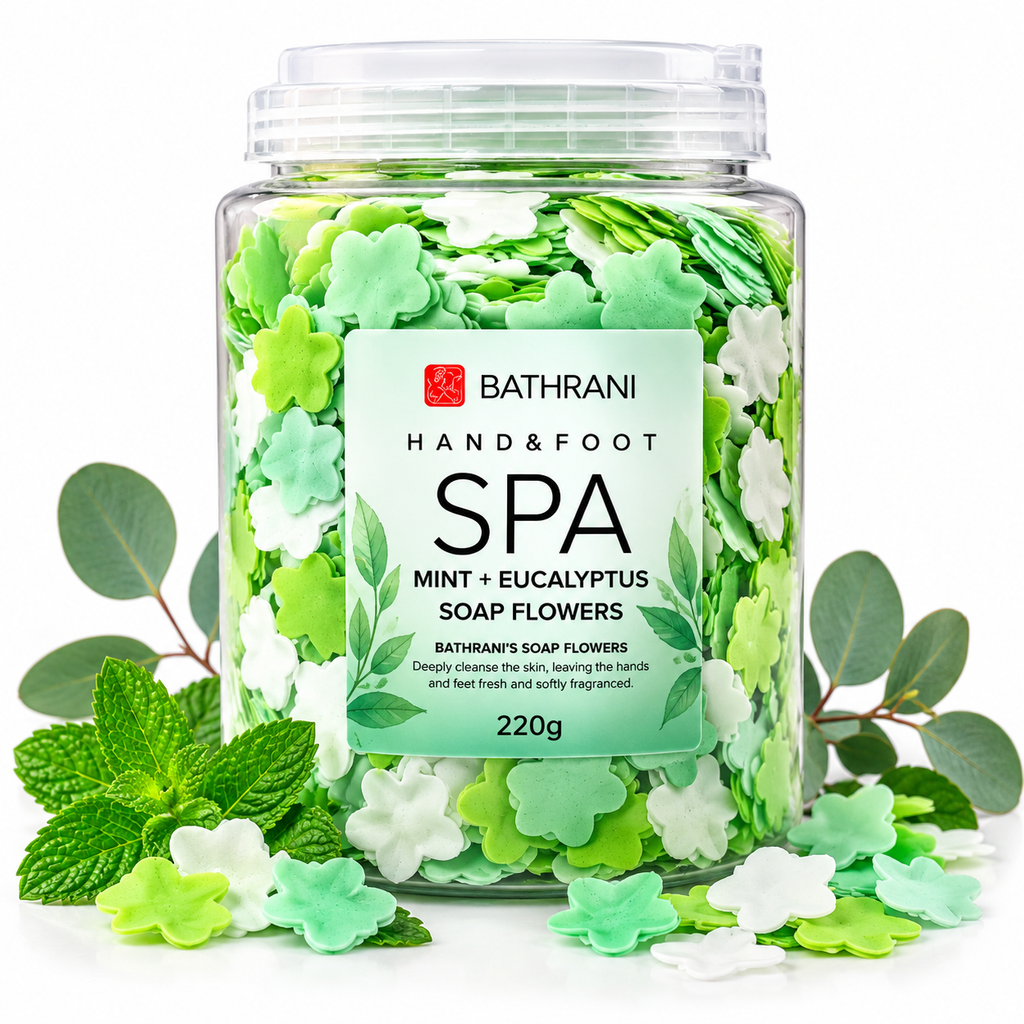 BATHRANI Fleurs de Savon Spa Menthe & Eucalyptus Mains & Pieds 220 g / 800g