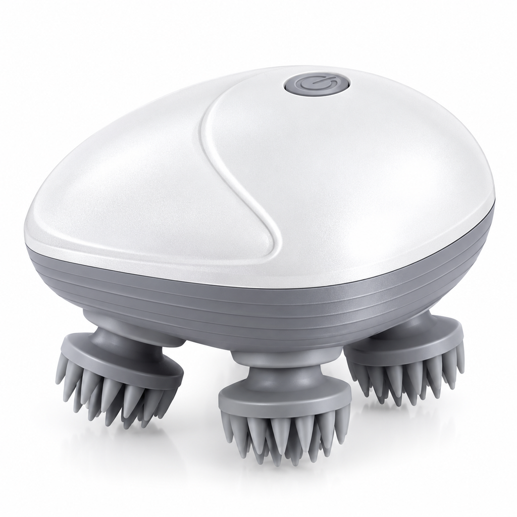 Masseur Électrique du Cuir Chevelu OSK-701 – 4 Têtes de Massage, 3 Vitesses Réglables – 5W – Blanc