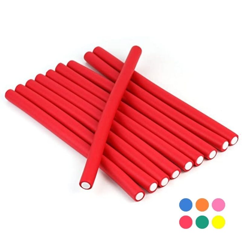 Lot de 10 - Bigoudis Flexibles en mousse sans chaleur - Flexi Rods 1.2 cm