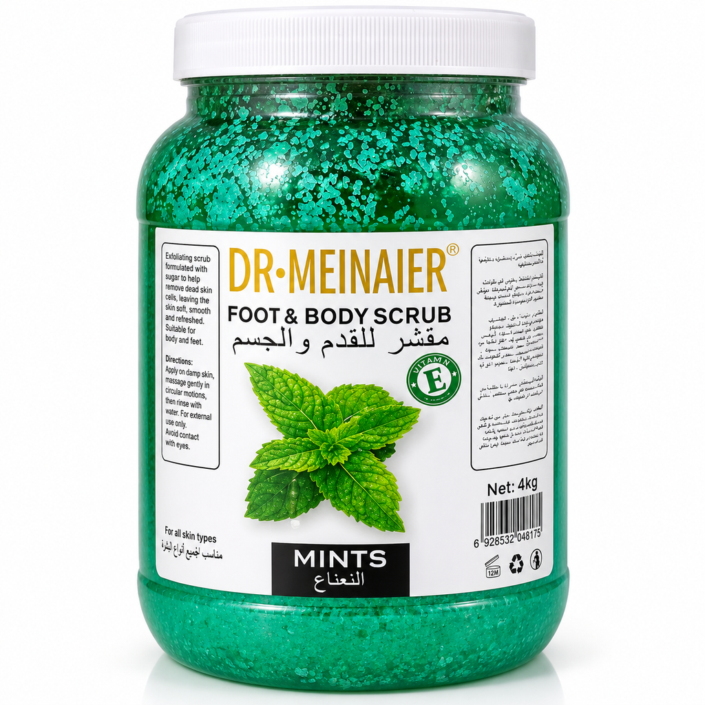 DR.MEINAIER Gommage Corps & Pieds au Sucre Menthe 4 kg – Foot & Body Scrub Professionnel