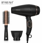 IPARAH P-350 – Sèche-Cheveux Professionnel Ionique 2200W, Moteur AC, 2 Vitesses, 3 Températures, Noir & Or Rose