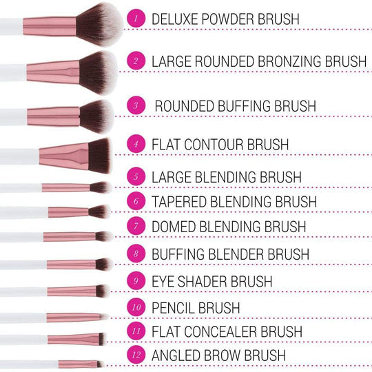 BH Cosmetics Crystal Quartz  12 Pieces de Pinceaux