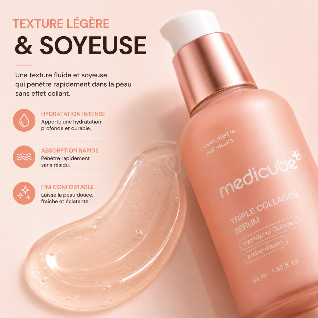 Medicube Triple Collagen Serum – Sérum Repulpant Et Hydratant Au Triple Collagène – 55 ml